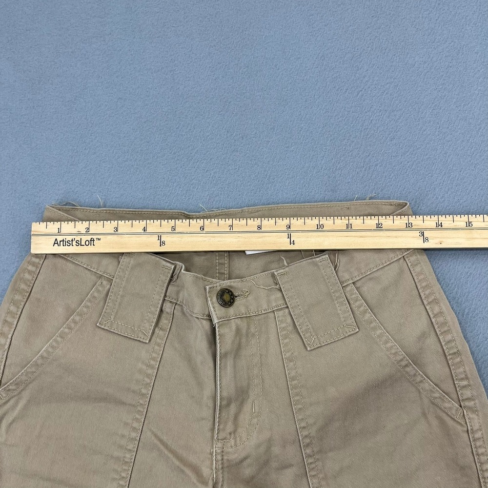 Forever 21 Womens XS Khaki Tan Cotton‎ Wide Leg Cargo Utility Pants Vtg Y2K USA - Picture 4 of 14